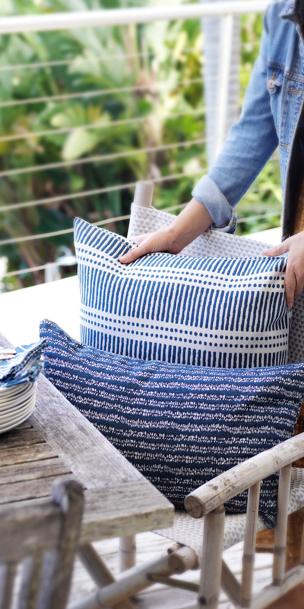Dash Dot Atlantic Outdoor Pillowcase in - Cushions - Walter G Australia