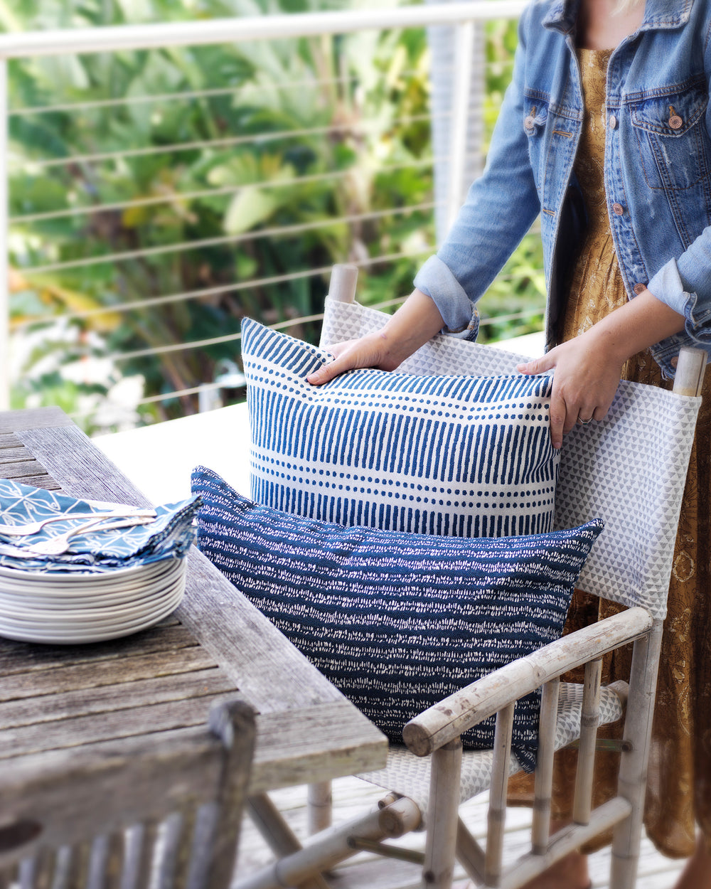 Dash Dot Atlantic Outdoor Pillowcase in - Cushions - Walter G Australia