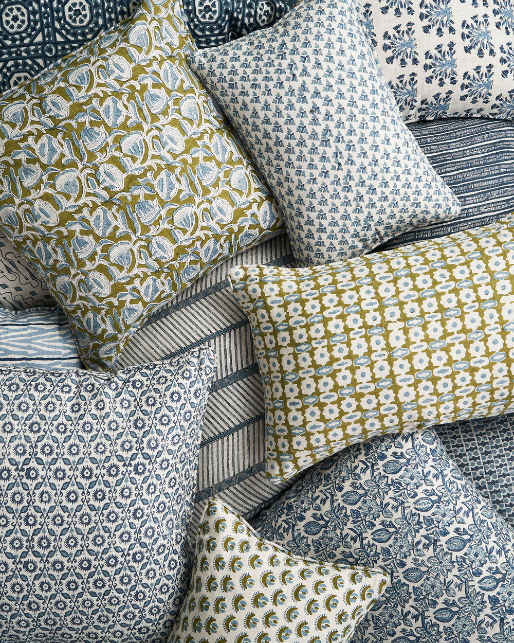 Marbella Moss Azure Pillowcase