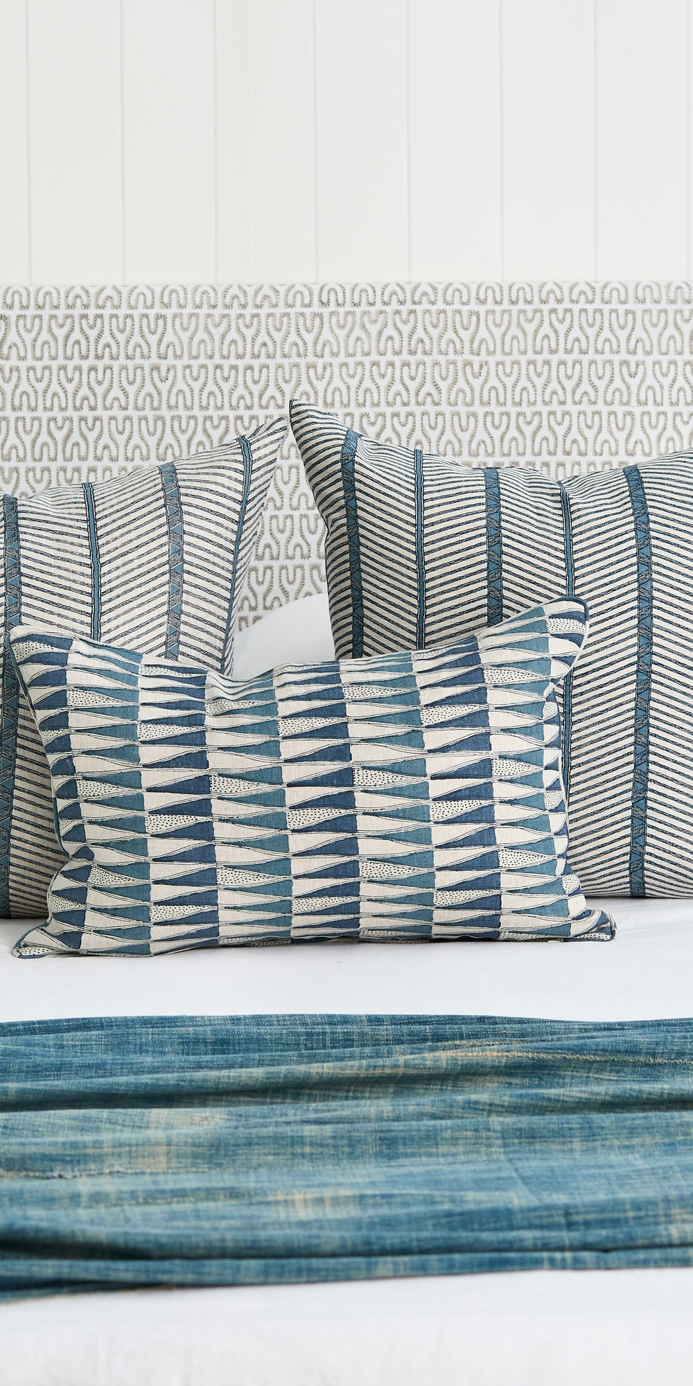 Tangier Denim Pillowcase in - Cushions - Walter G Australia
