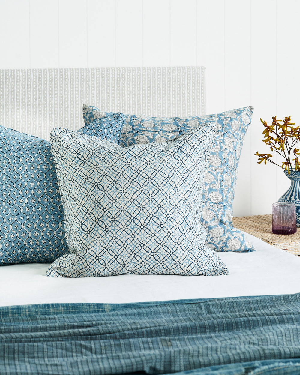 Marbella Azure Pillowcase in - Cushions - Walter G Australia
