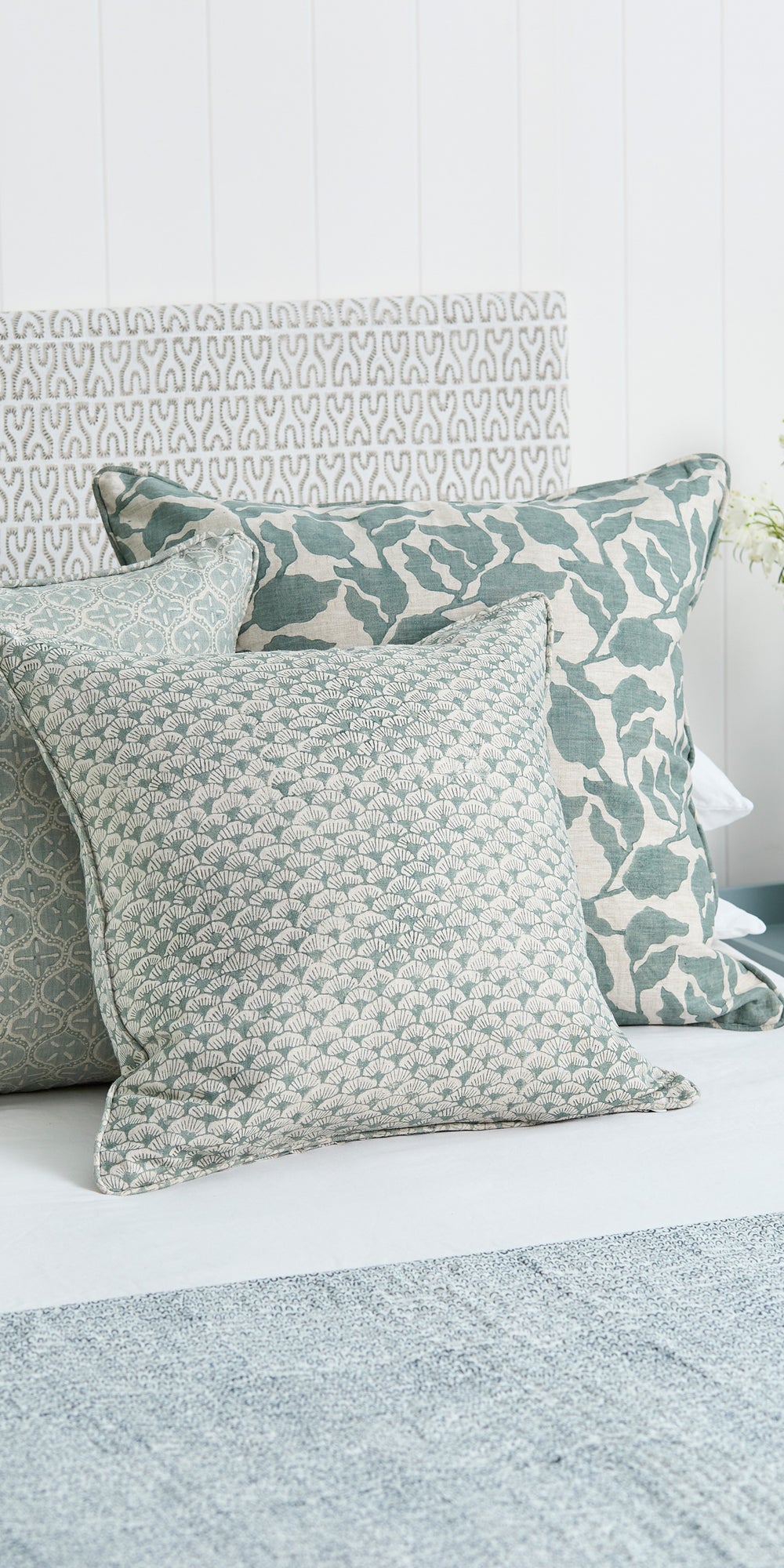 Flores Celadon Pillowcase in - Cushions - Walter G Australia