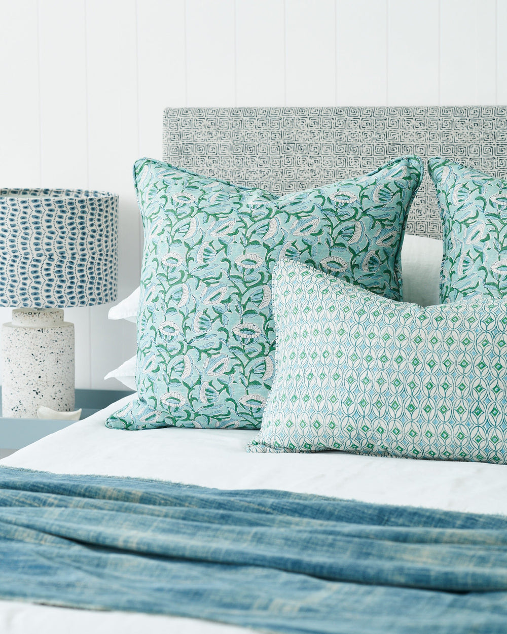 Marbella Emerald Pillowcase in - Cushions - Walter G Australia