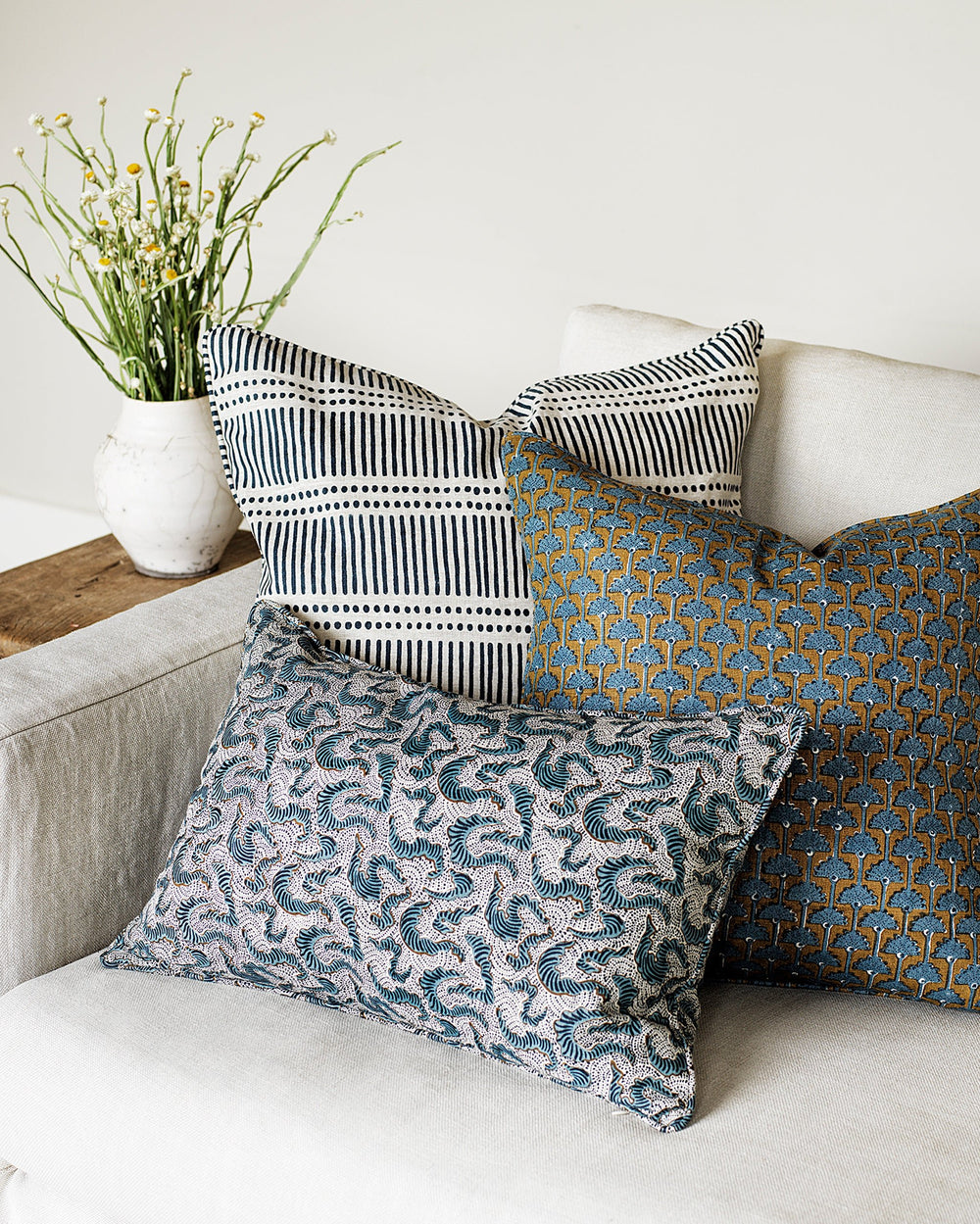 Dash Dot Indian Teal Pillowcase in - Cushions - Walter G Australia