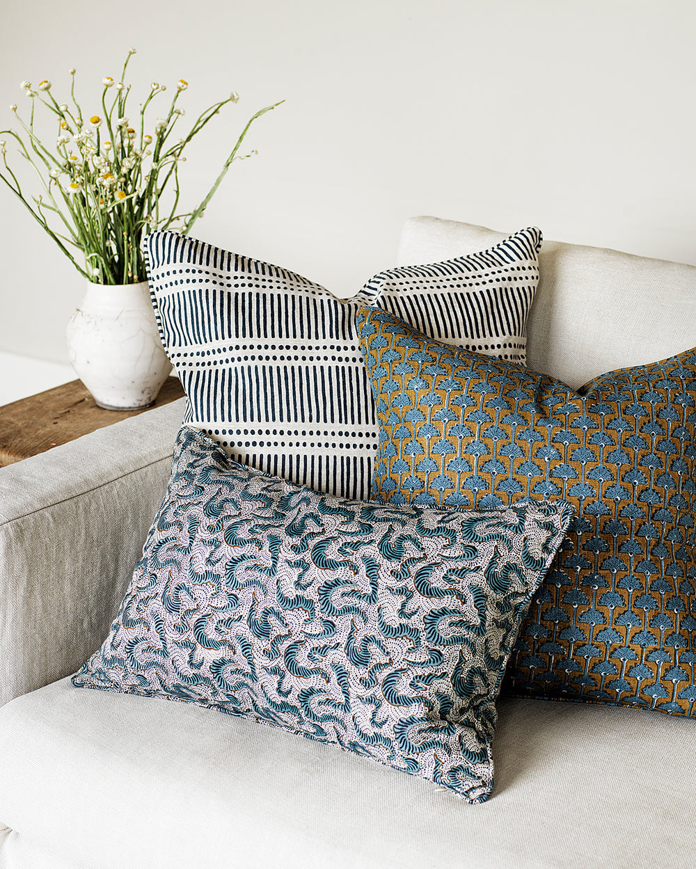 Dash Dot Indian Teal Pillowcase