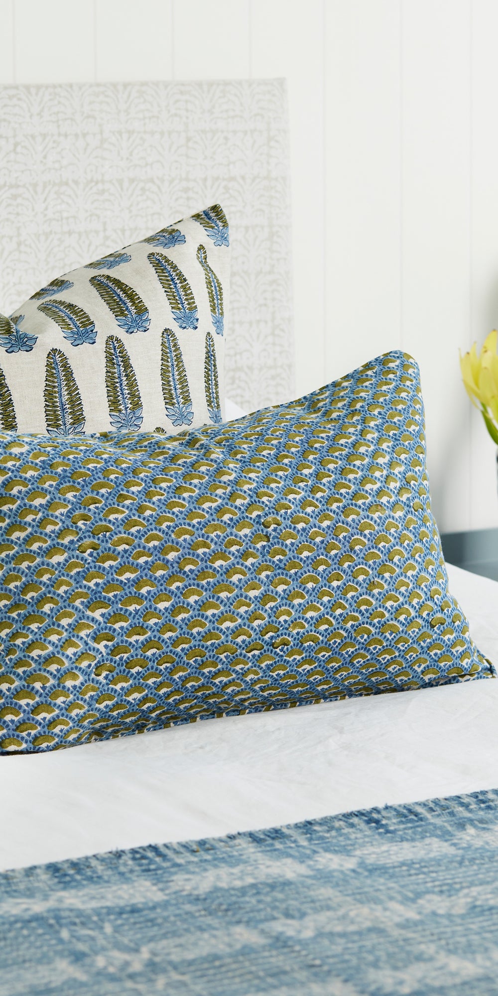 Naples Moss Azure Pillowcase in - Cushions - Walter G Australia