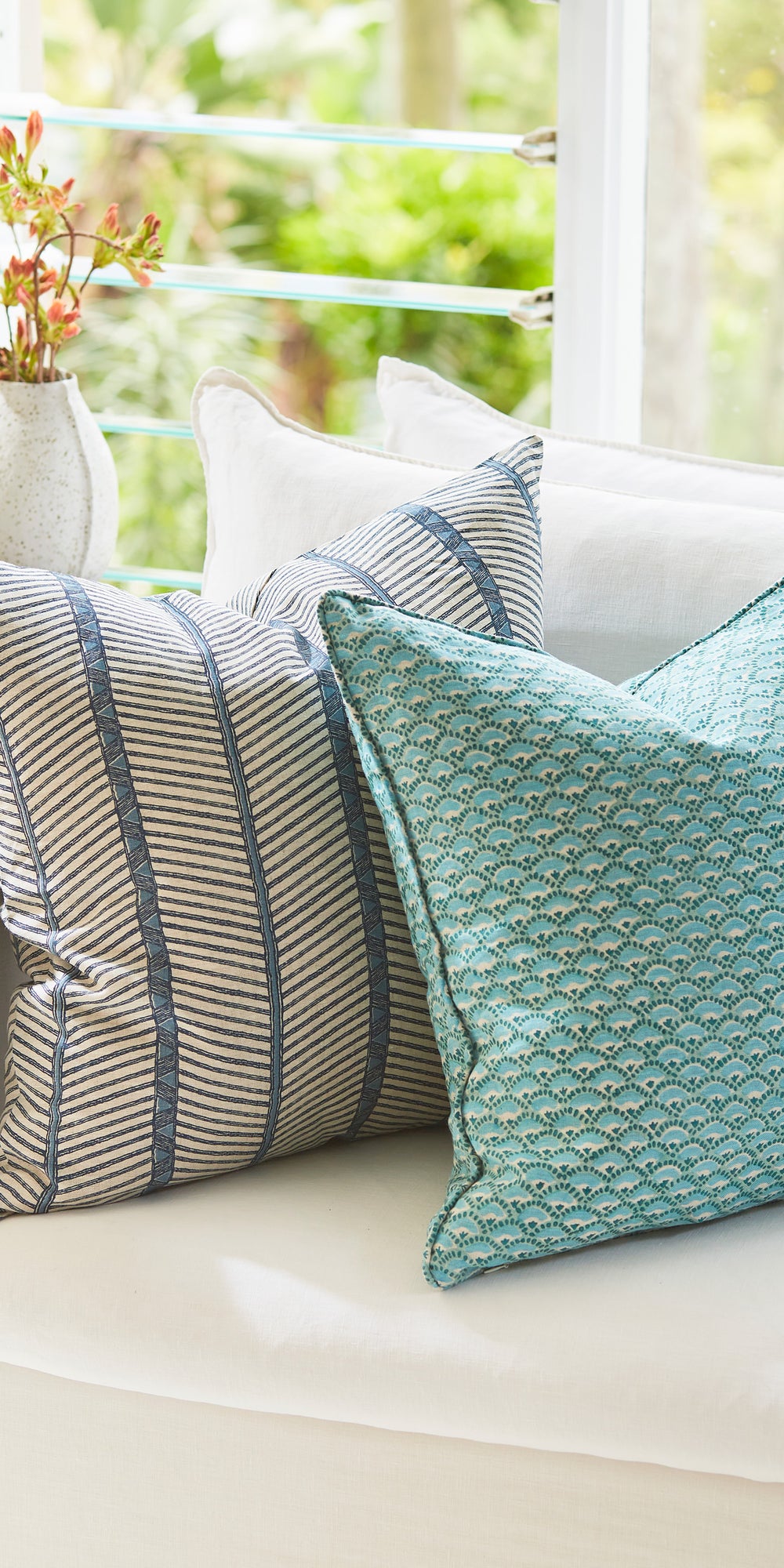 Zanzibar Azure Pillowcase in - Cushions - Walter G Australia