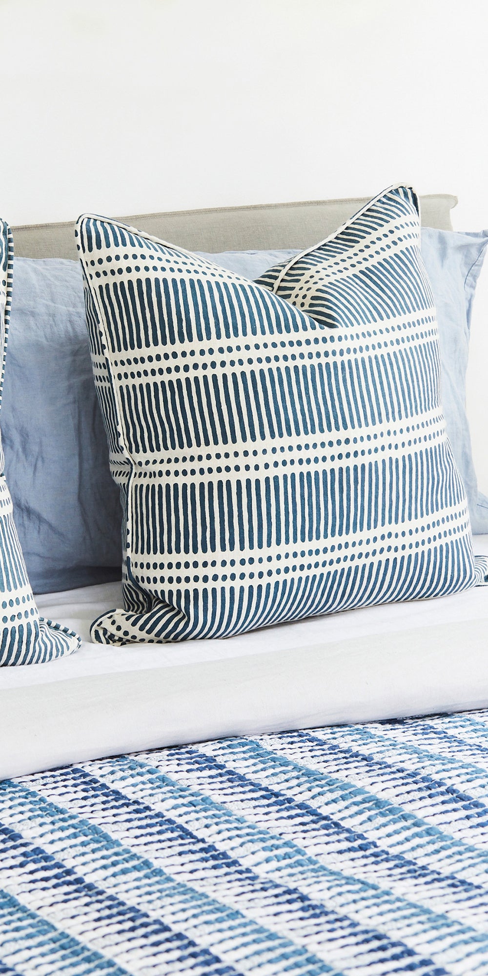 Dash Dot Indian Teal Pillowcase in - Cushions - Walter G Australia