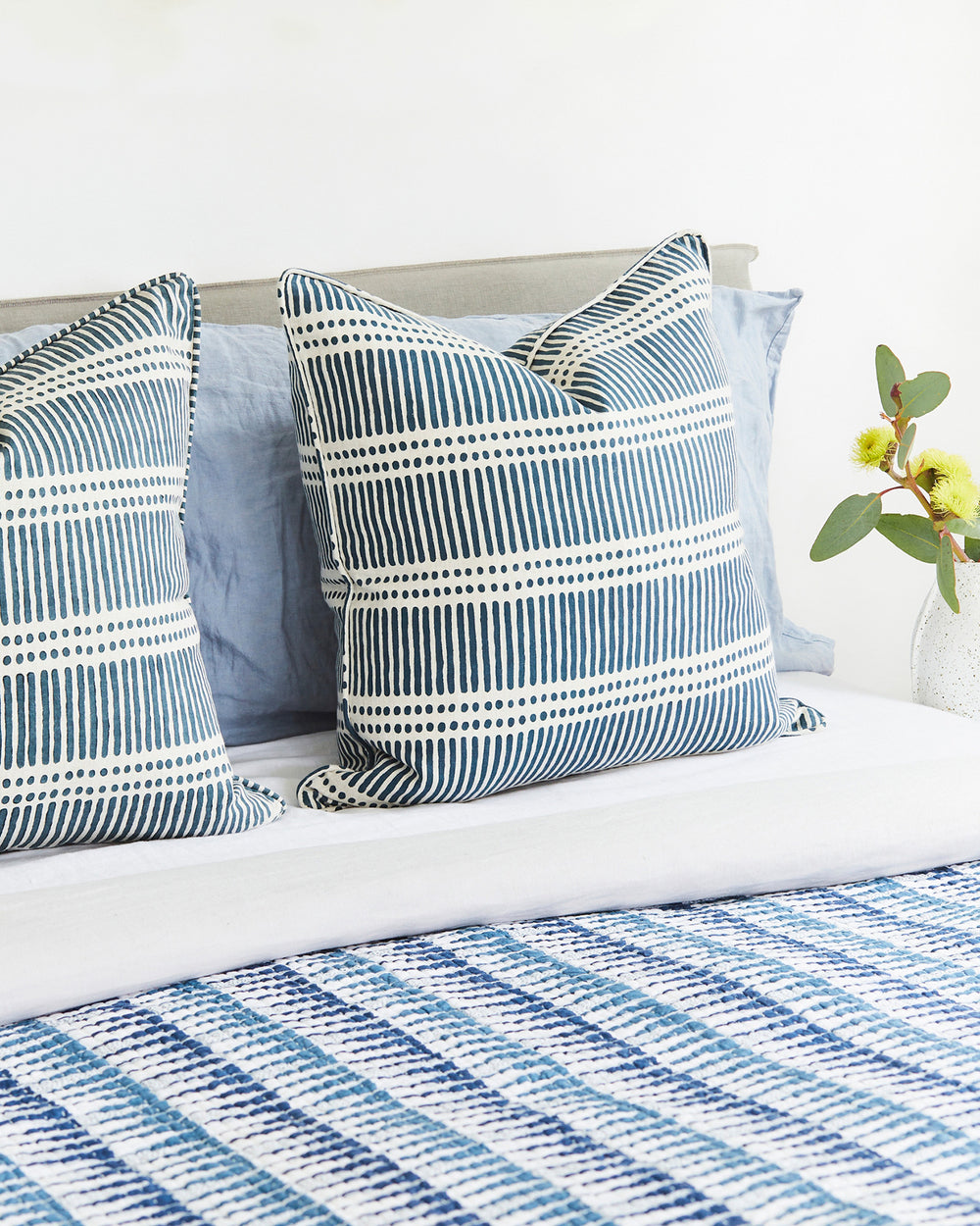 Dash Dot Indian Teal Pillowcase in - Cushions - Walter G Australia