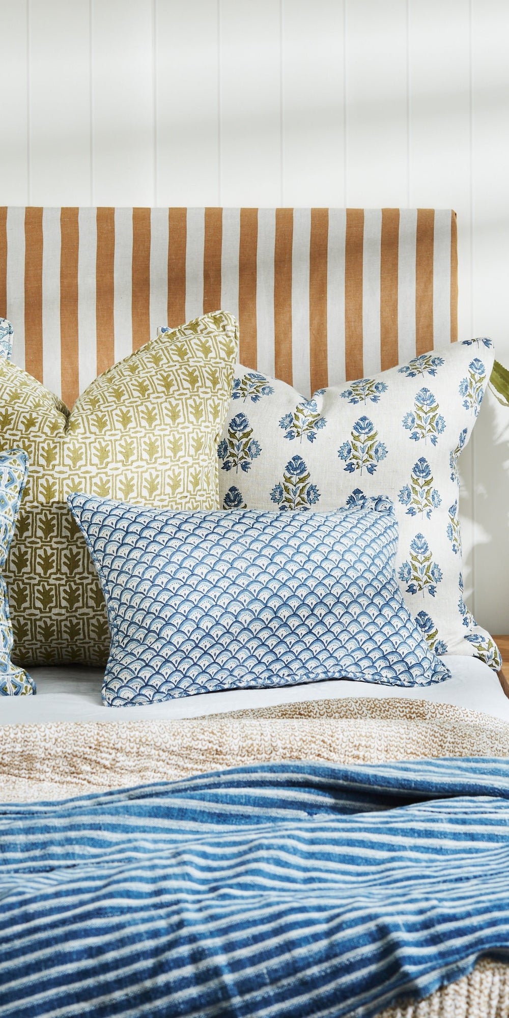 Ankara Moss Azure Pillowcase in - Cushions - Walter G Australia