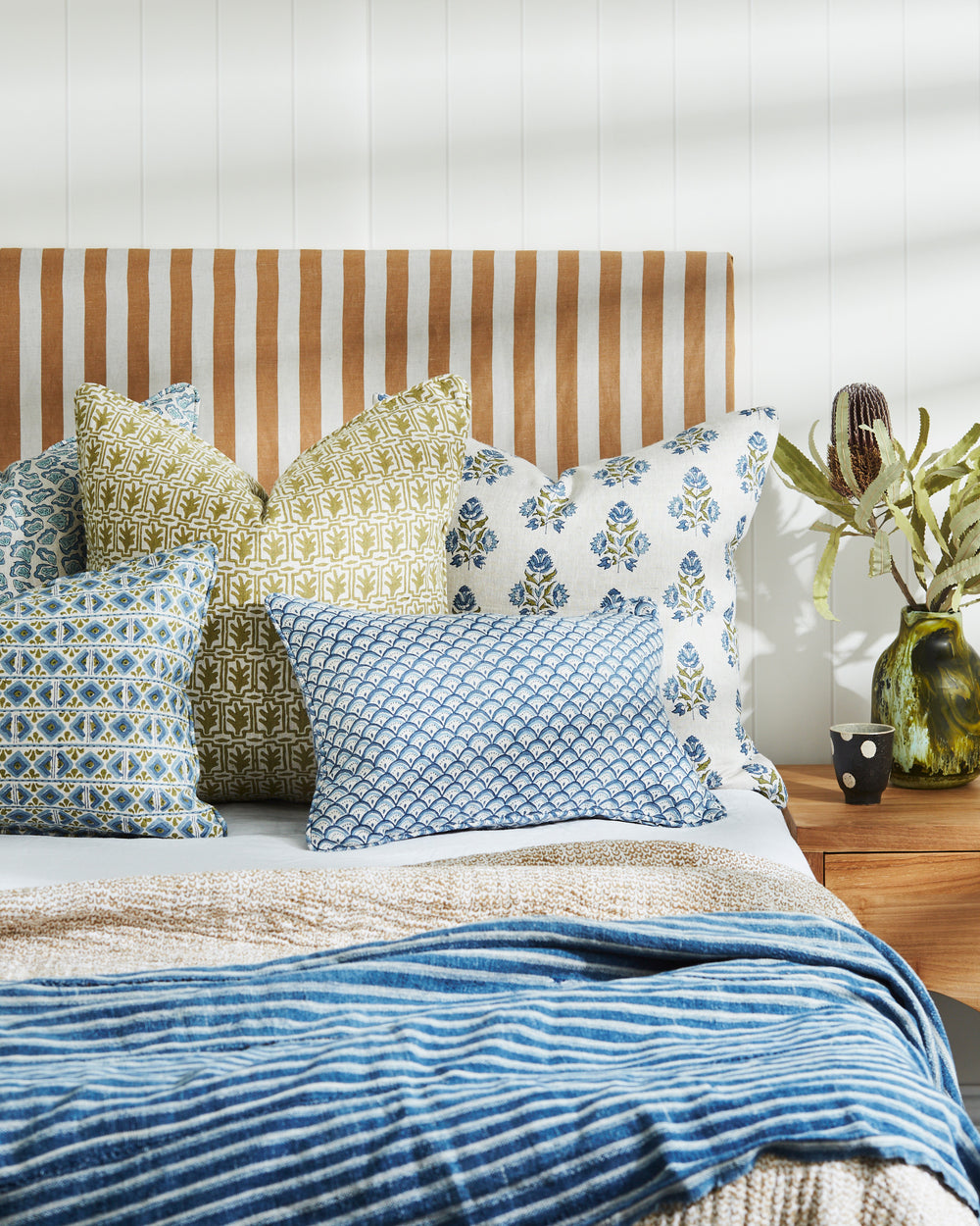 Ankara Moss Azure Pillowcase