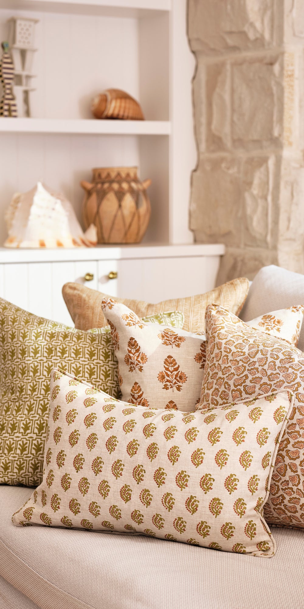 Chameli Olive Pillowcase in - Cushions - Walter G Australia