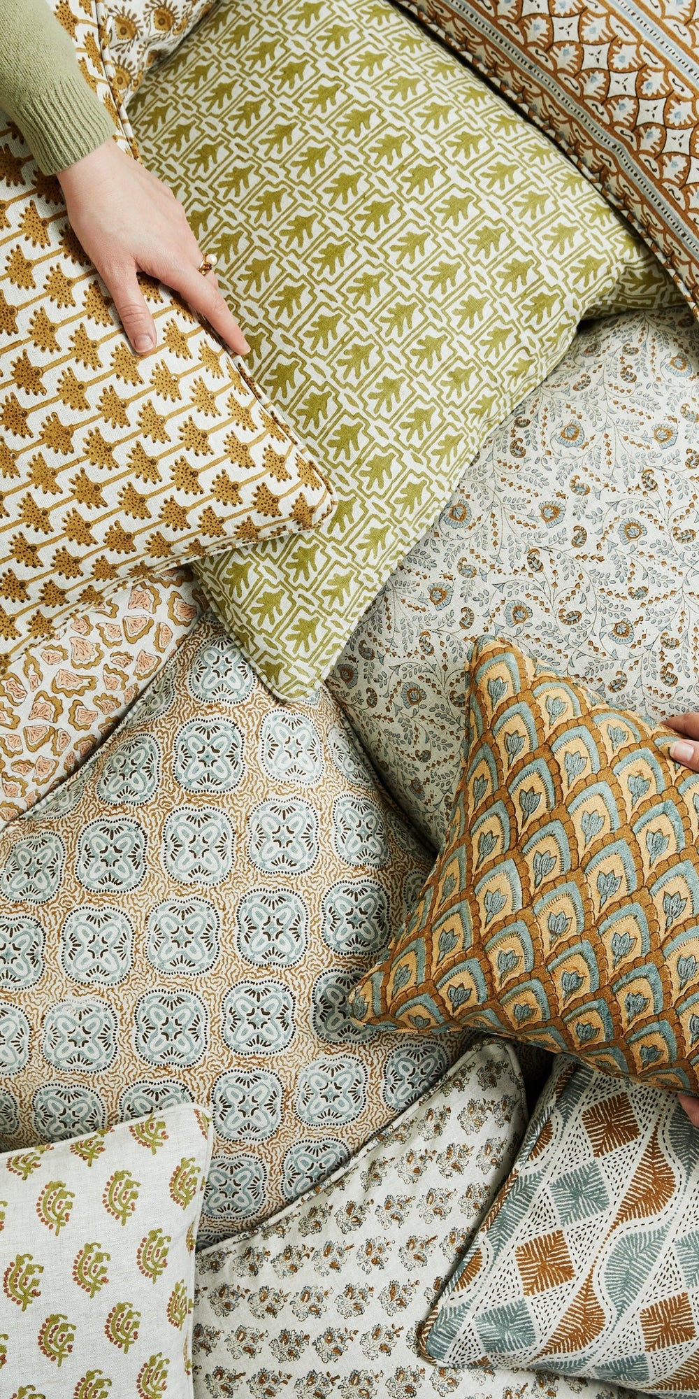 Chameli Olive Pillowcase in - Cushions - Walter G Australia