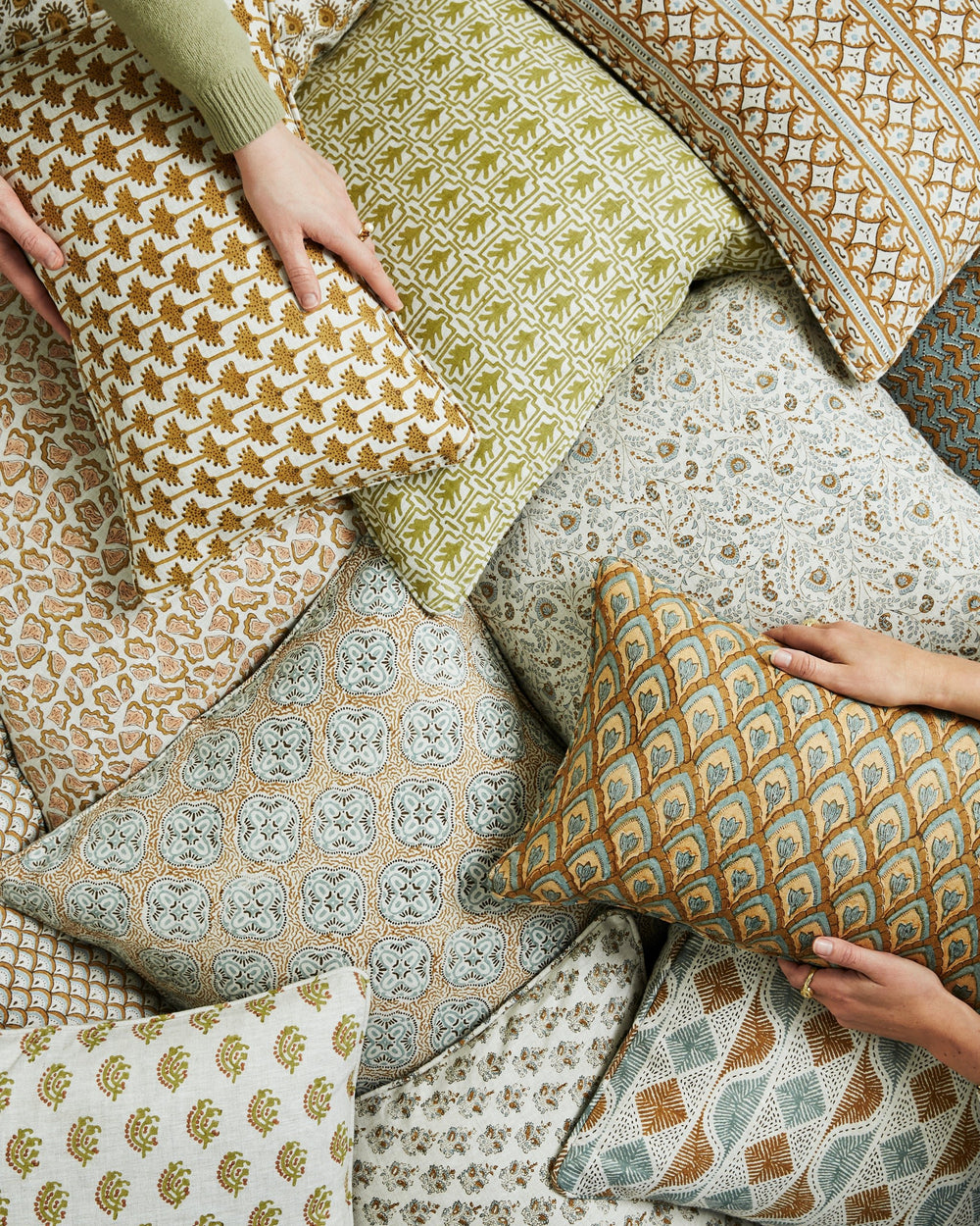 Chameli Olive Pillowcase in - Cushions - Walter G Australia