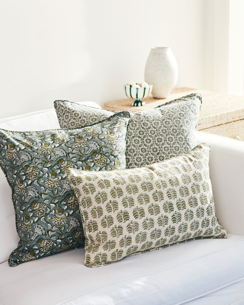Hera Celadon Moss Pillowcase