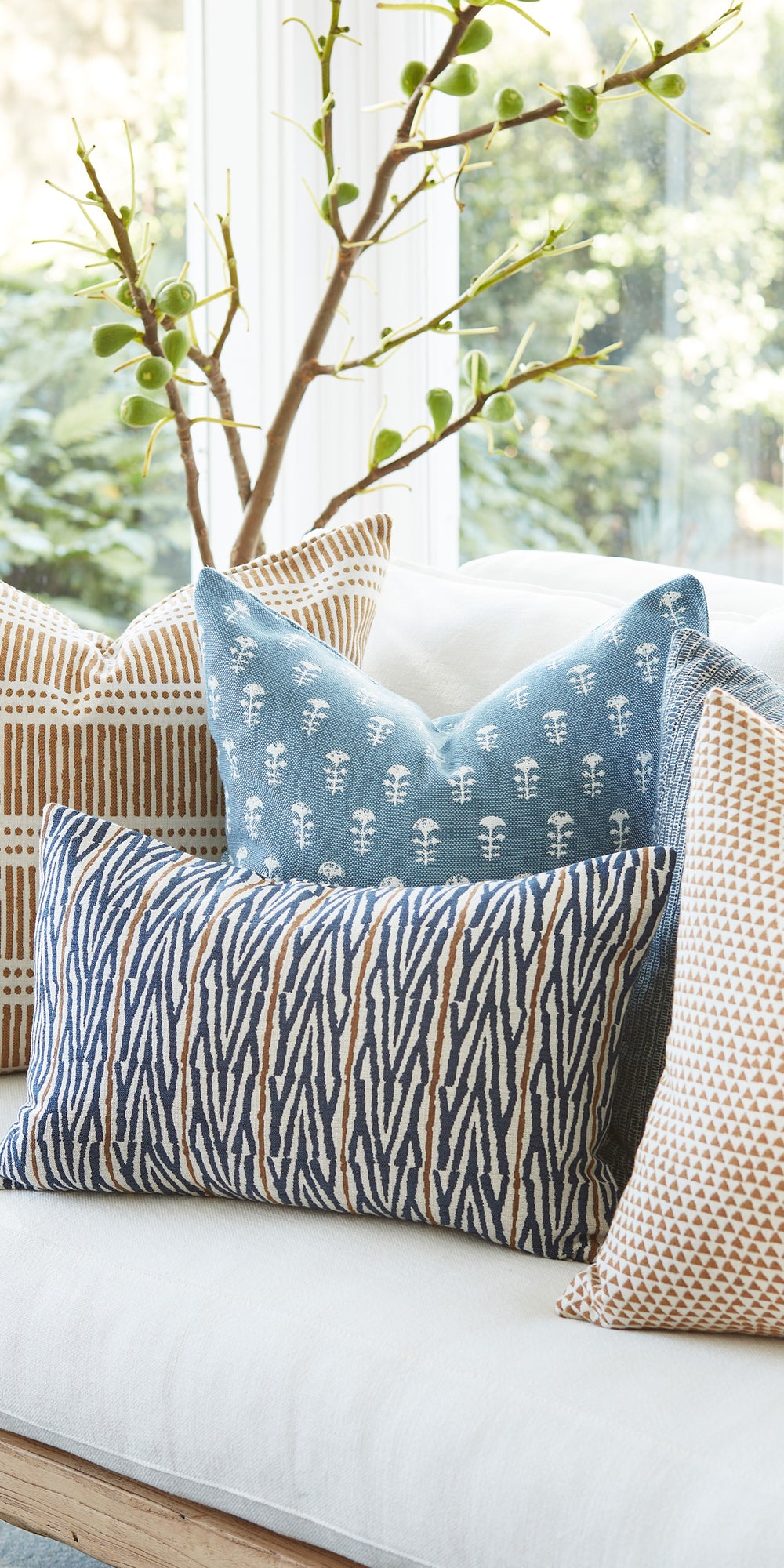 Yukka Sky Blue Outdoor Pillowcase in - Cushions - Walter G Australia