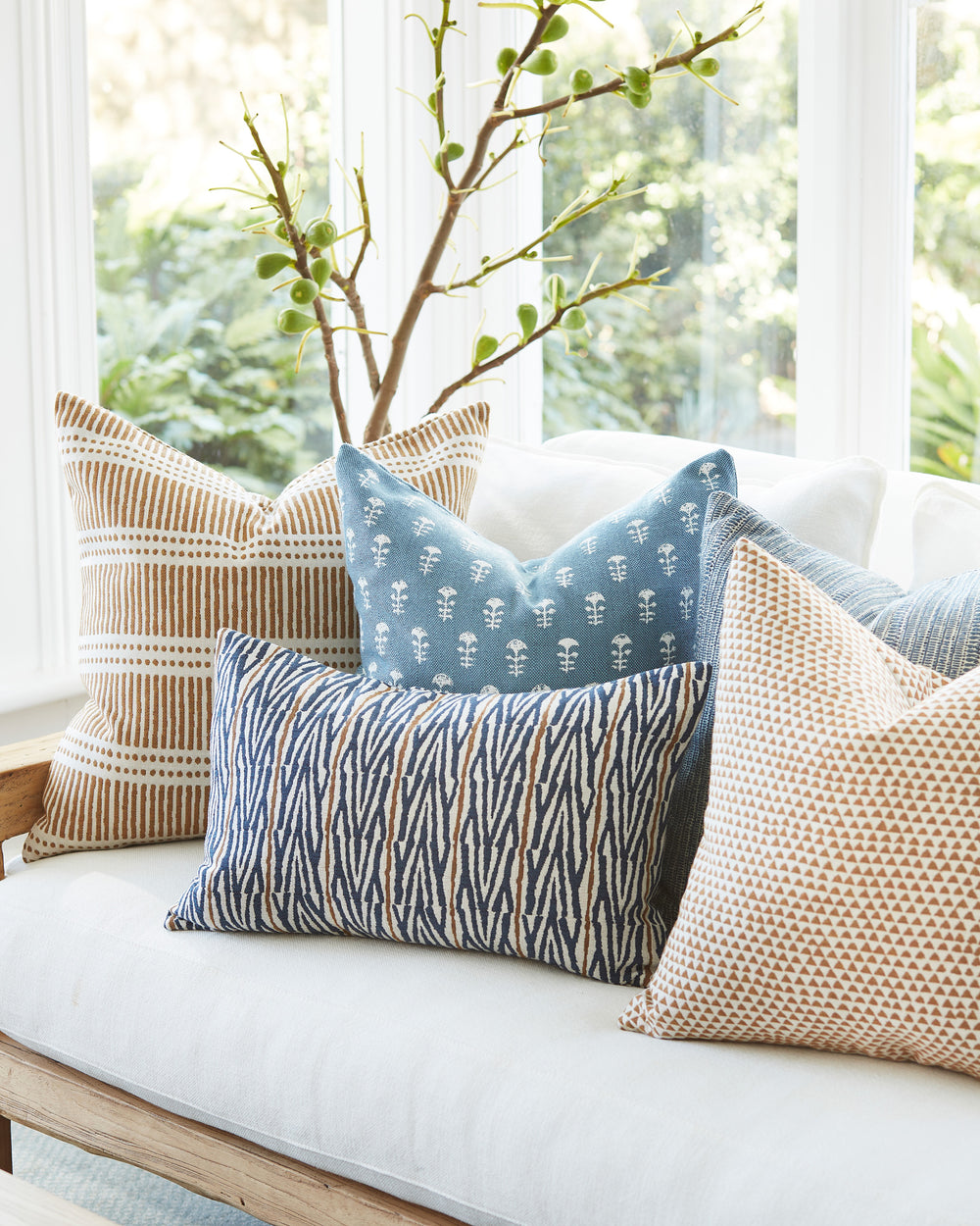 Yukka Sky Blue Outdoor Pillowcase in - Cushions - Walter G Australia