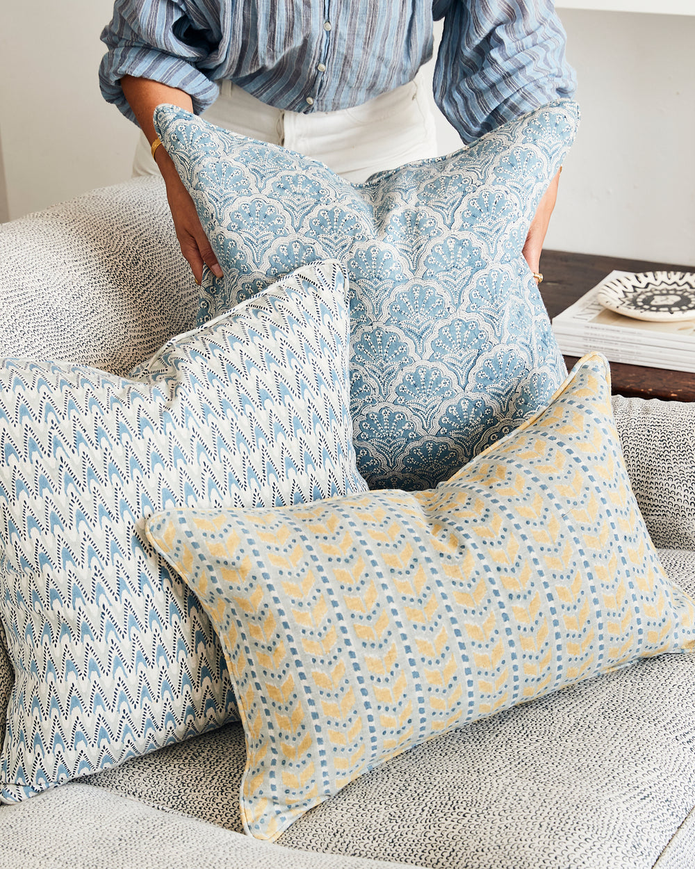 St Tropez Azure Pillowcase in - Cushions - Walter G Australia