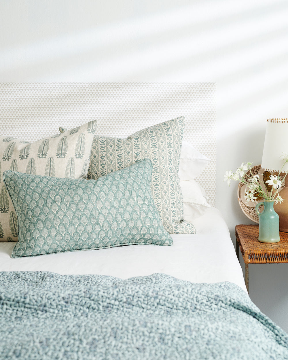 Scopello Celadon Pillowcase in - Cushions - Walter G Australia