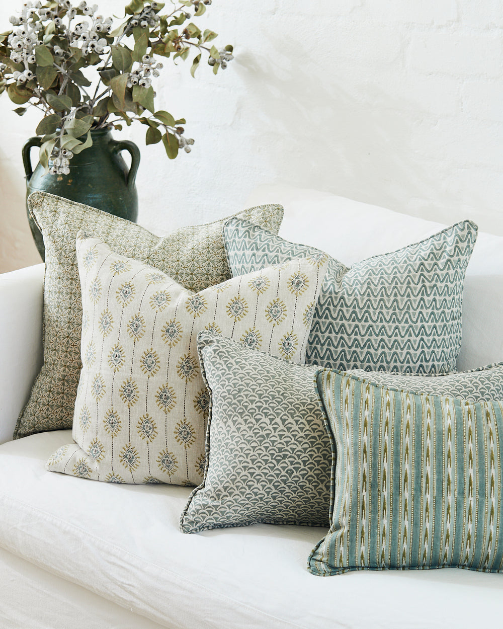 Girona Celadon Moss Pillowcase