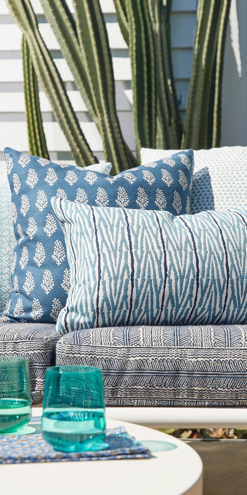 Fuji Sky Blue Outdoor Pillowcase