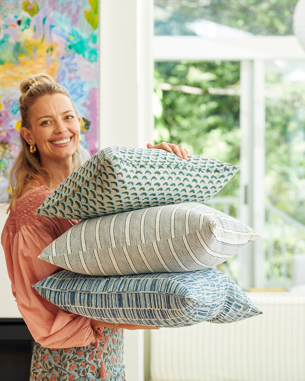 Pollara Indigo Pillowcase in - Cushions - Walter G Australia