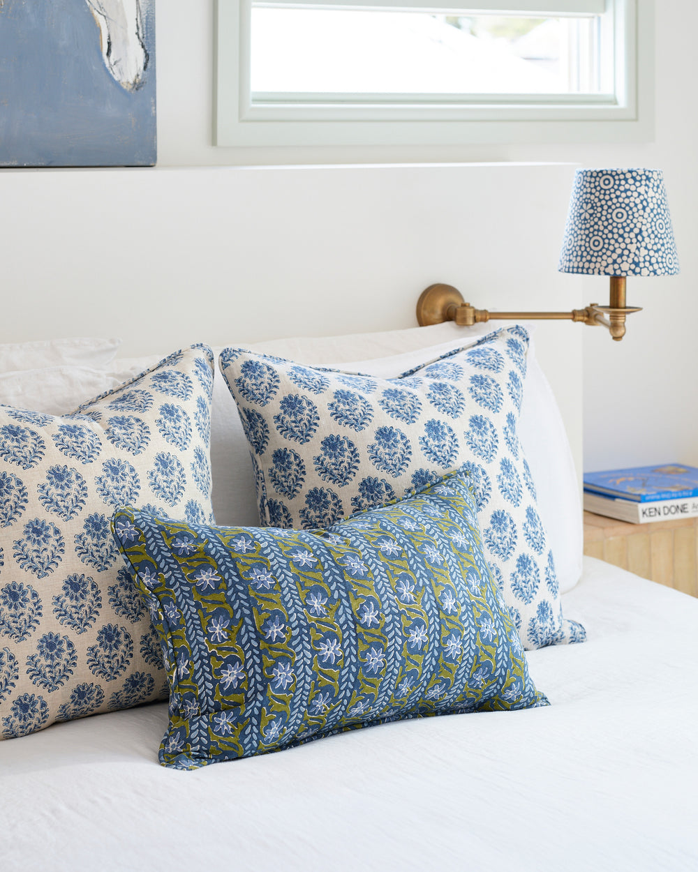 Oia Moss Azure Pillow