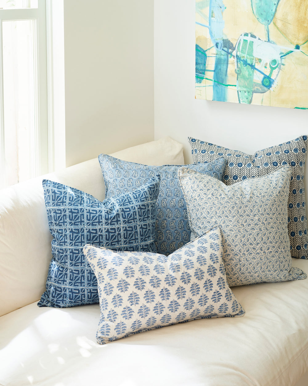 Simrane Azure Pillowcase in - Cushions - Walter G Australia