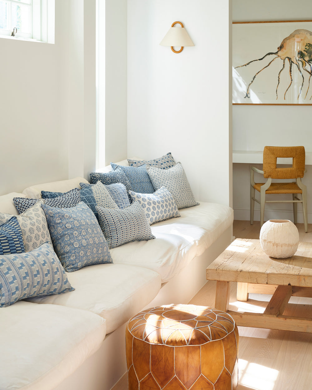 Simrane Azure Pillowcase