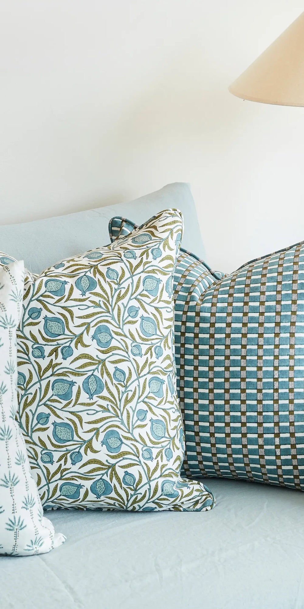 Marseille Lagoon linen cushion 50x50cm