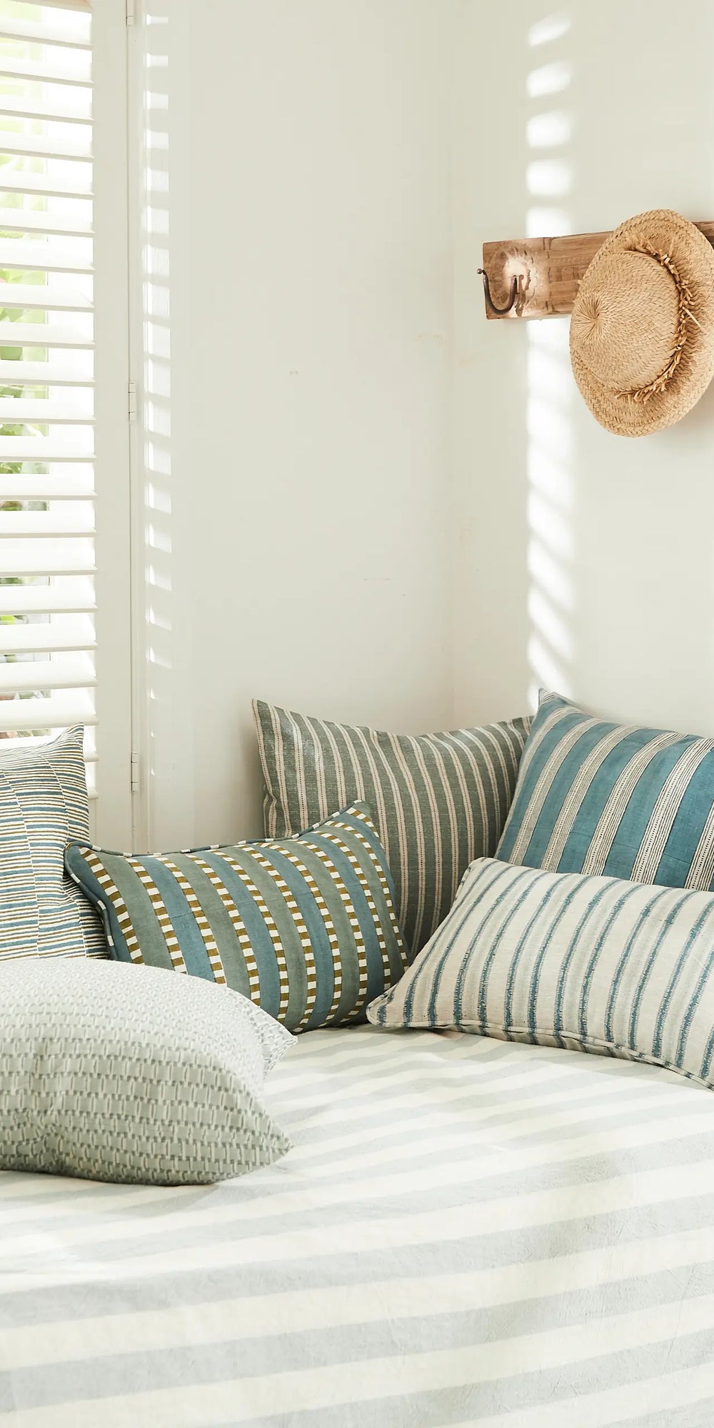 Rumi Celadon linen cushion 50x50cm