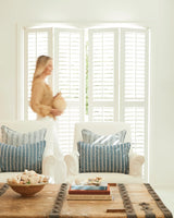Benaki Azure linen cushion 35x55cm