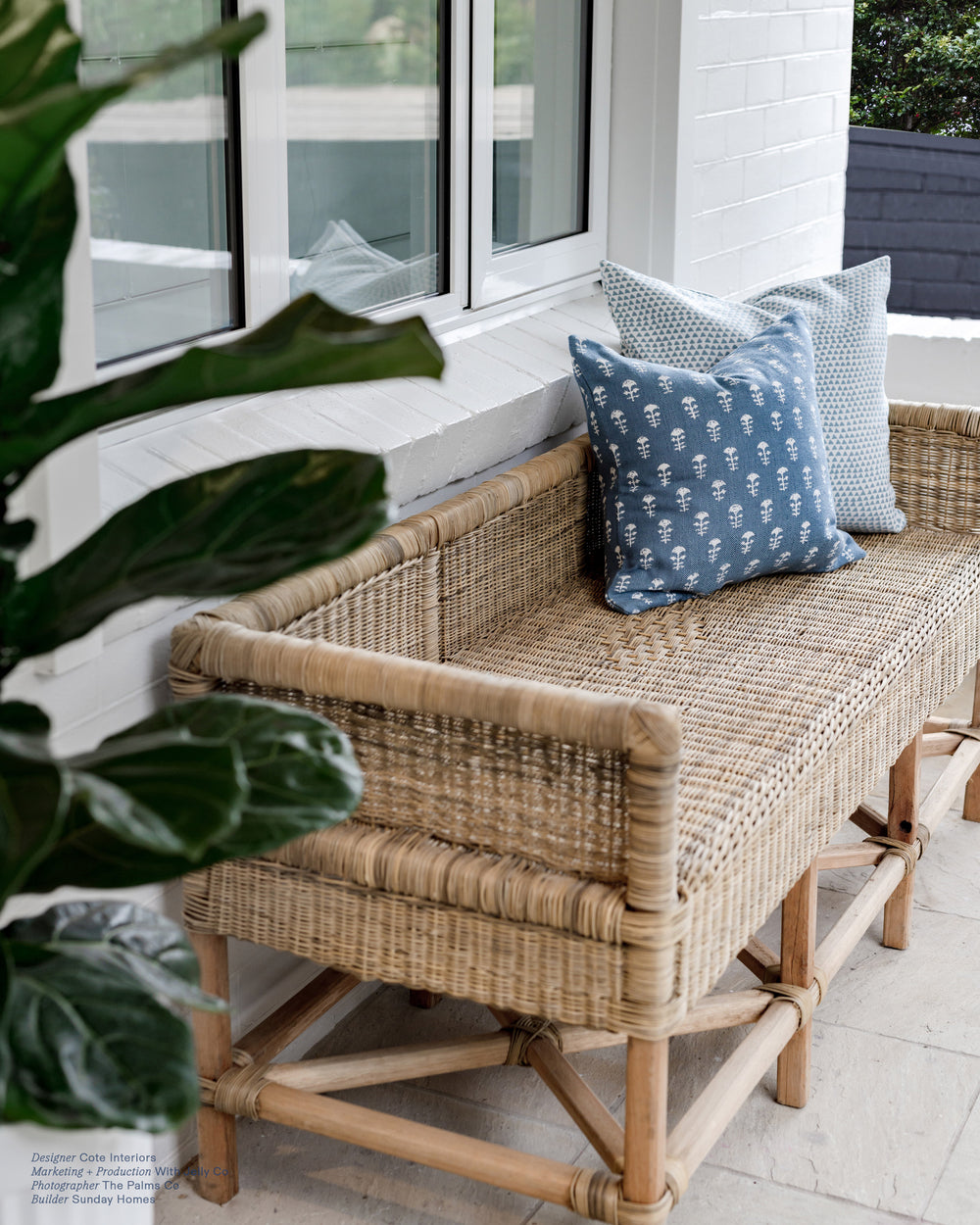Yukka Sky Blue Outdoor Pillowcase in - Cushions - Walter G Australia