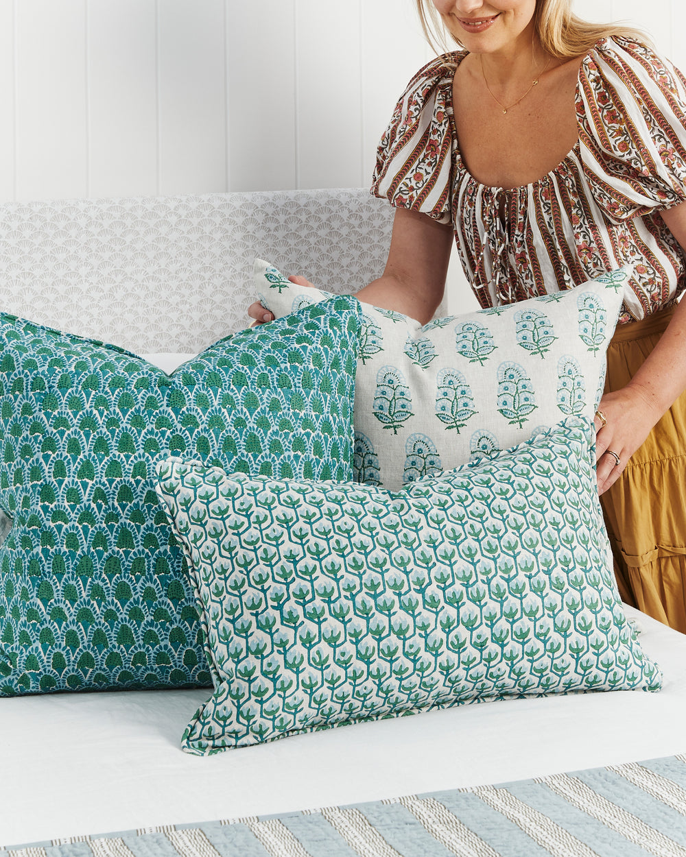 Hermosa Emerald Pillowcase in - Cushions - Walter G Australia