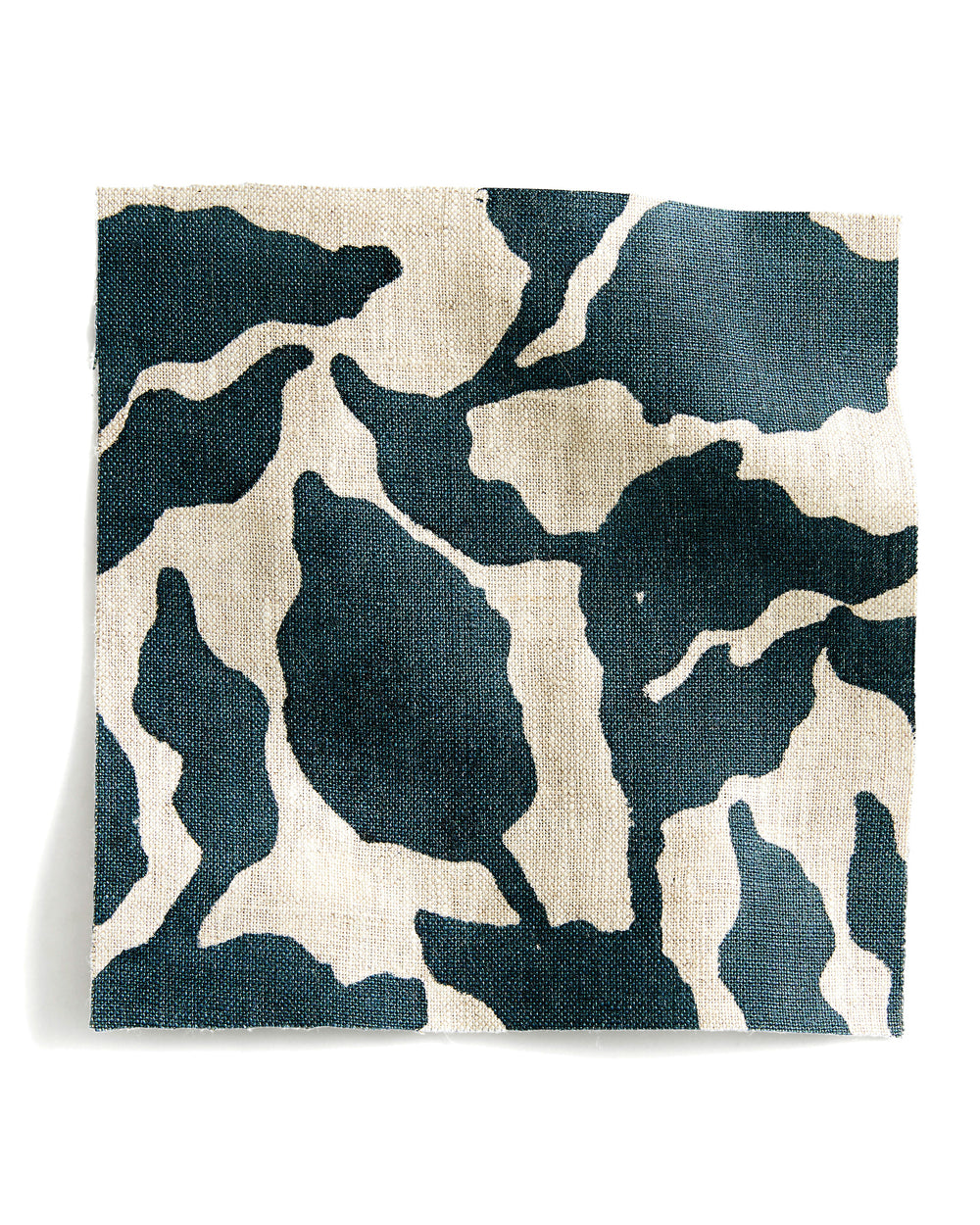 Flores Pacific Blue linen swatch
