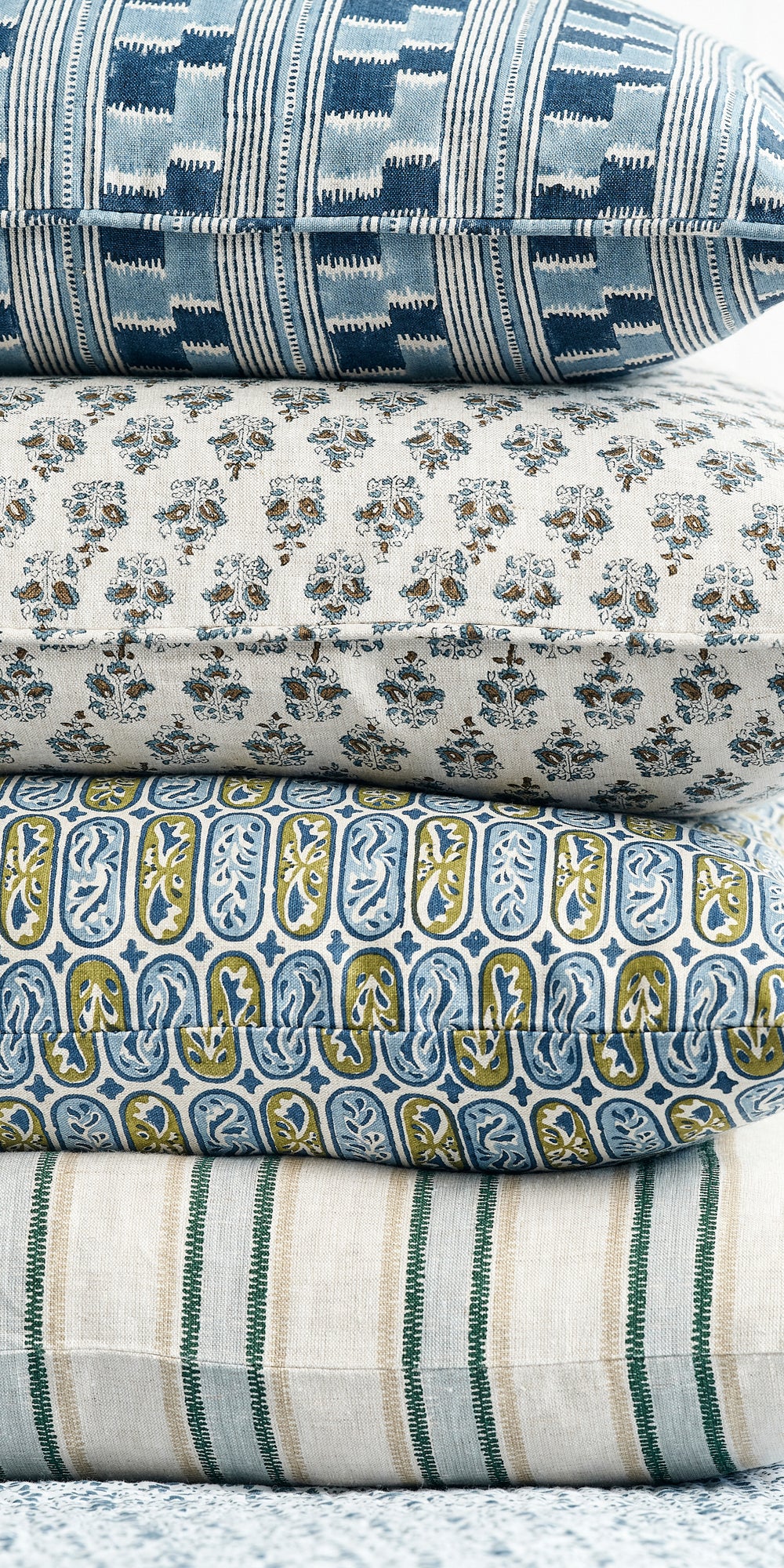 Carezza Moss Azure Pillowcase in - Cushions - Walter G Australia