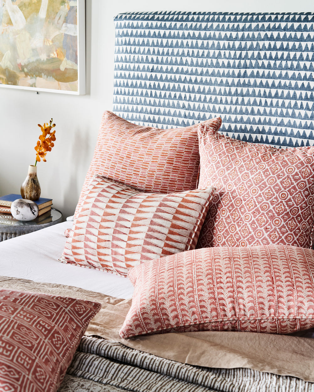 Pyramids Slate Linen