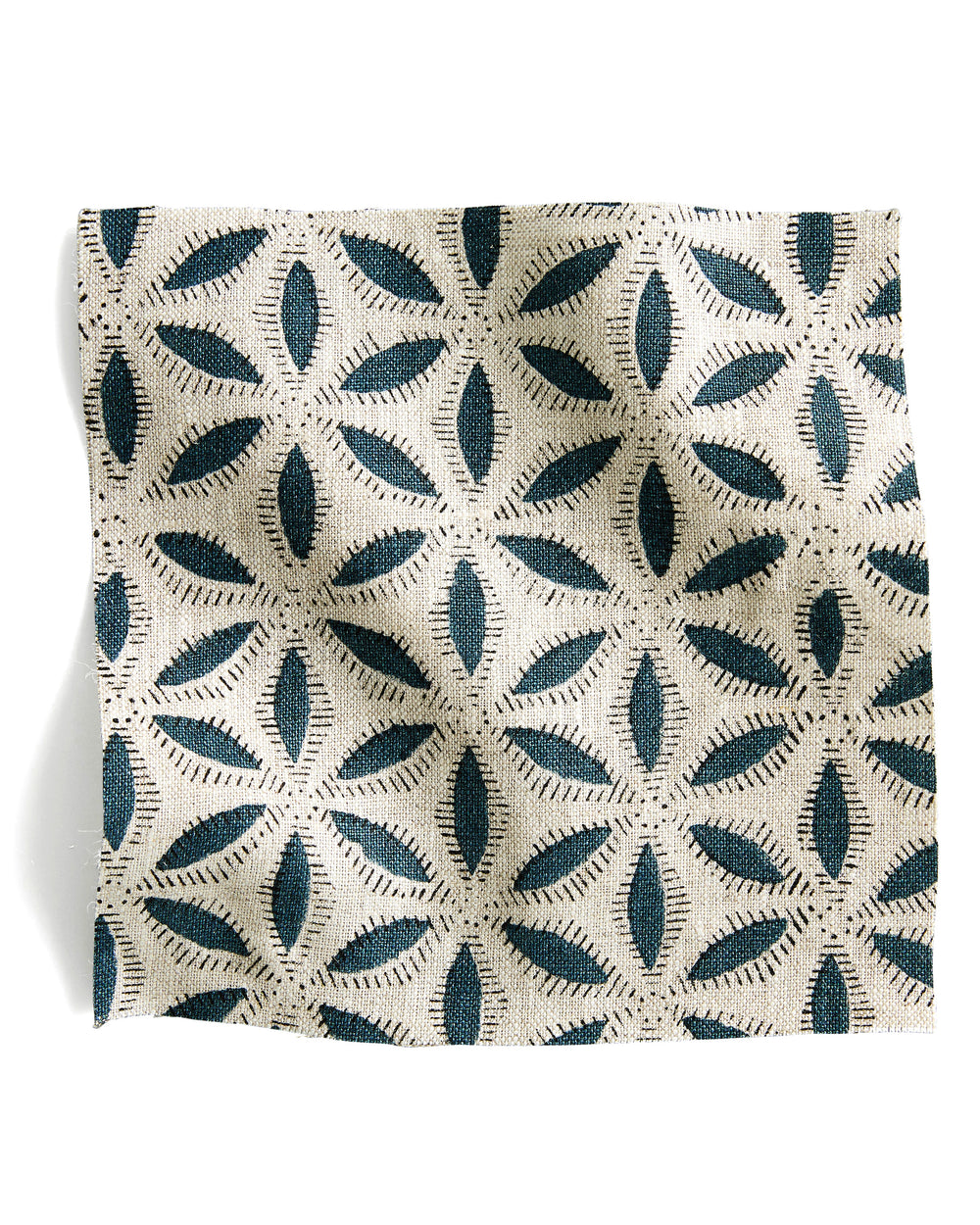 Hanami Pacific Blue linen swatch