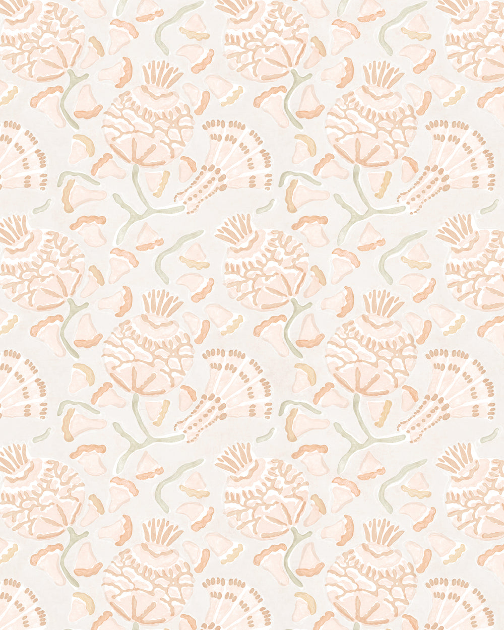 Iznik Papaya Wallpaper