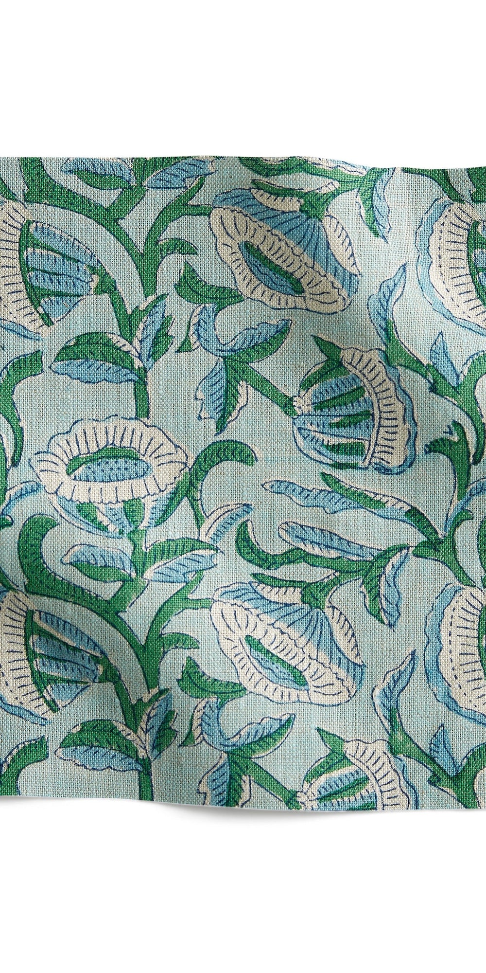 Marbella Emerald linen swatch in - Swatches - Walter G Australia