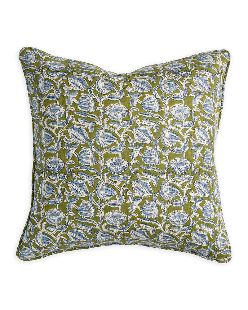 Marbella Moss Azure Pillow