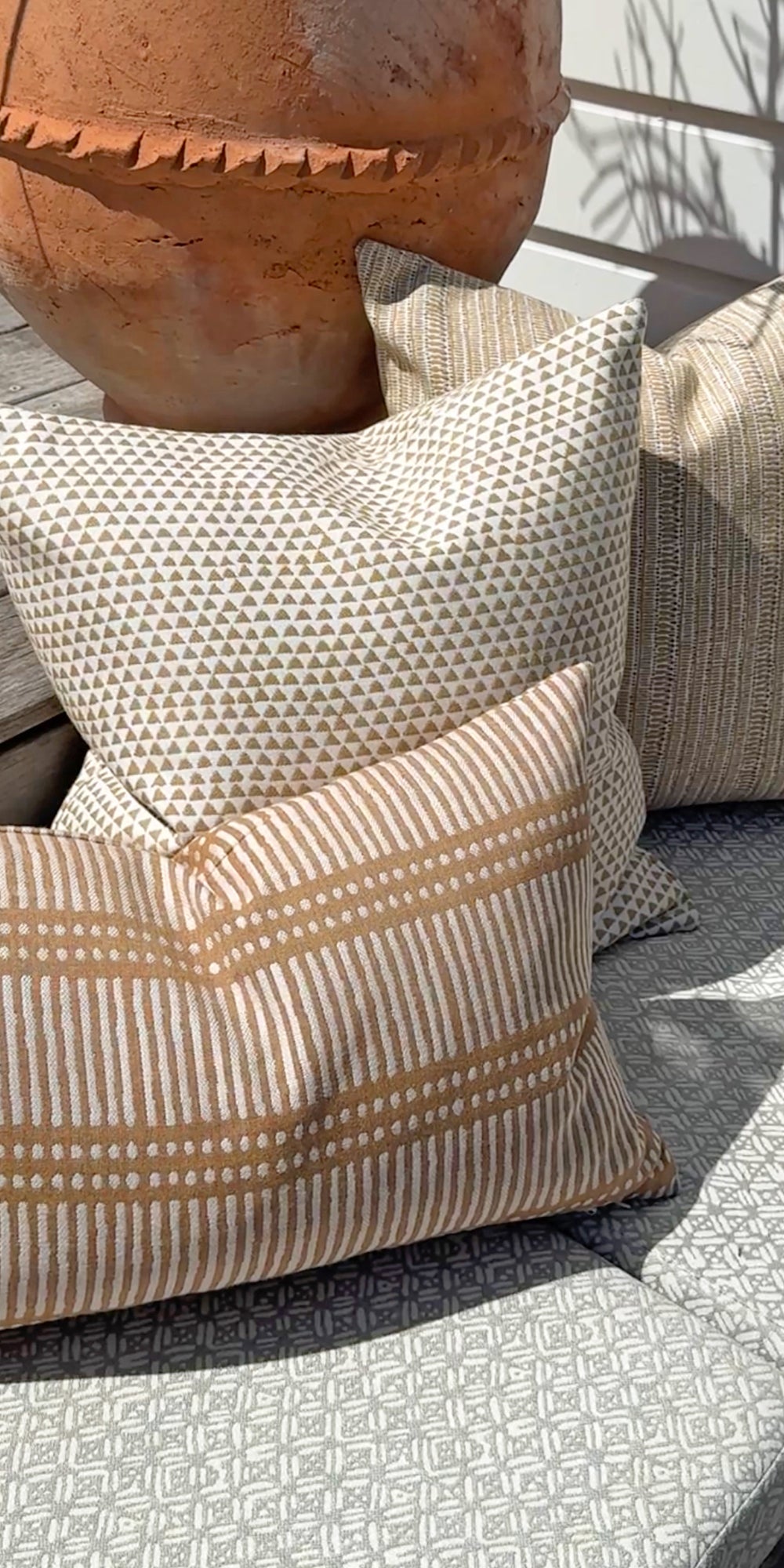 Huts Ochre Outdoor Pillowcase in - Cushions - Walter G Australia