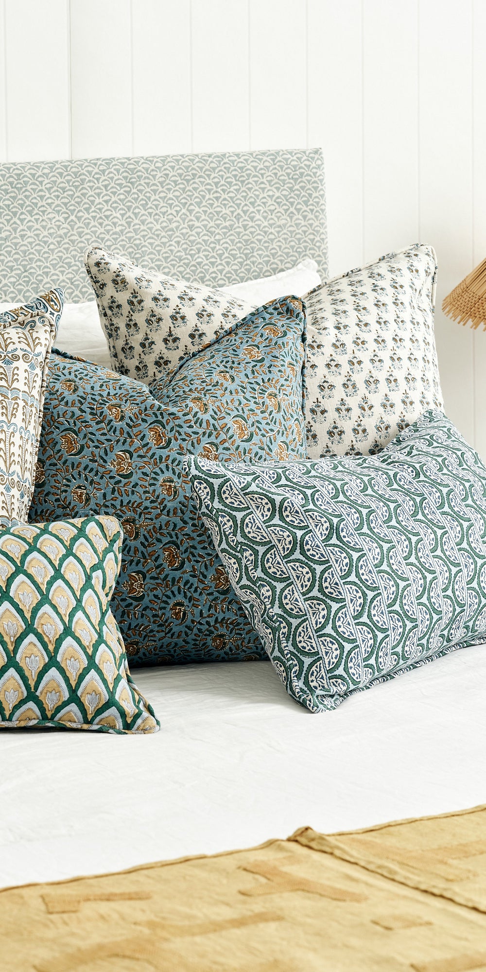 Sanganer Tobacco Pillowcase in - Cushions - Walter G Australia